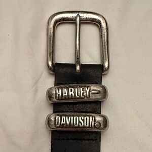 Harley-Davidson Black Belt genuine leather with solid brass hardware made in USA